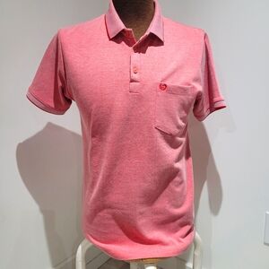 Guyz Club Men's Collared Short Sleeve Polo Shirt Large Pink Golf Preppy Colorful